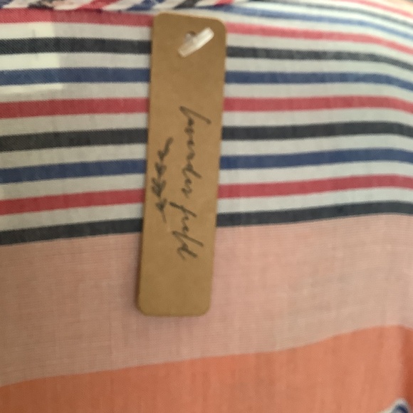 Lavender Field Boho Festival Tie Front Stripe NWT Stripe Multi Bell Sleeves - Picture 4 of 6